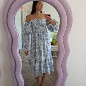 Nothing Fits But Blue Toile Midi Dress